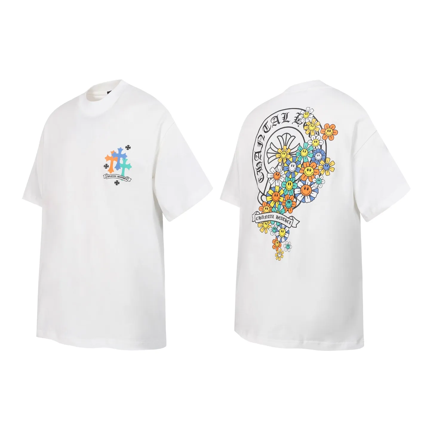 P150 cross-border model, please do not place an order if you are pursuing quality -Chrome Hearts/Chrome Hearts Sanskrit horseshoe sunflower print popular short-sleeved T-shirt -High weight, high density and high quality, soft, delicate and skin-friendly wool, soft and silky to the touch, excellent warmth and skin-friendly properties -Customized weaving and dyeing, no color difference, no matter the fabric or workmanship details, beat the ordinary version on the market -Colour: black white -Size: S M L XL